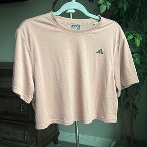 Adidas Light Pink Cropped Tee